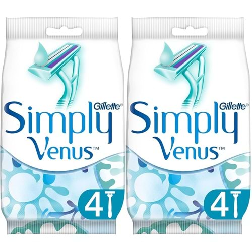 Gillette Simply Venus 2 Kullan At Kadın Tıraş Bıçağı 8 Li Set (2PK*4)