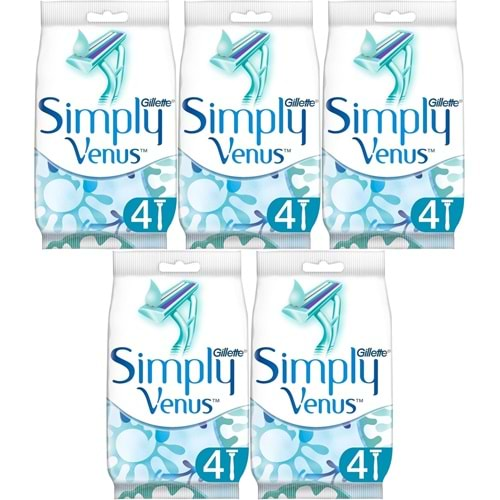 Gillette Simply Venus 2 Kullan At Kadın Tıraş Bıçağı 20 Li Set (5PK*4)