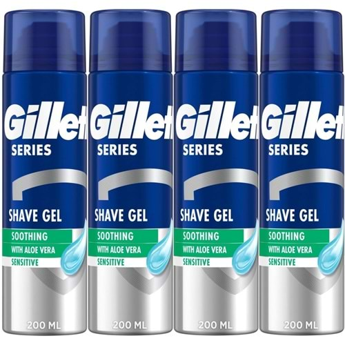 Gillette Traş Jeli Series 200ML Sensitive/Hassas/Yeşil (4PK*200ML)