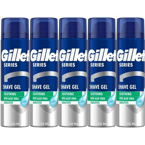 Gillette Traş Jeli Series 200ML Sensitive/Hassas/Yeşil (5PK*200ML)