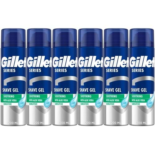 Gillette Traş Jeli Series 200ML Sensitive/Hassas/Yeşil (6PK*200ML)