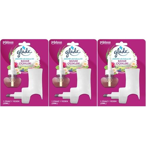 Glade Elektrikli Oda Kokusu Kit Bahar Çiçekleri (3 Lü Set)