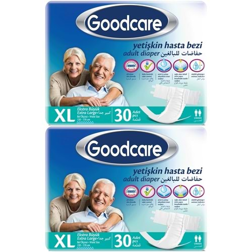 Goodcare Hasta Bezi Yetişkin Bel Bantlı Tekstil Yüzey XL Extra Large - Ekstra Büyük 60 Adet (2PK*30)