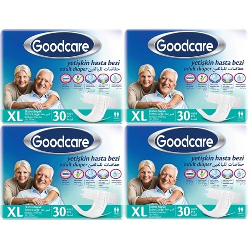 Goodcare Hasta Bezi Yetişkin Bel Bantlı Tekstil Yüzey XL Extra Large- Ekstra Büyük 120 Adet (4PK*30)