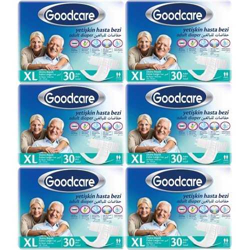 Goodcare Hasta Bezi Yetişkin Bel Bantlı Tekstil Yüzey XL Extra Large- Ekstra Büyük 180 Adet (6PK*30)