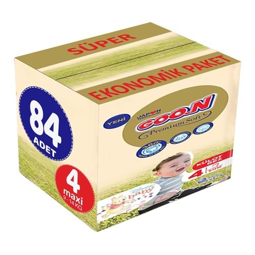 Goon Premium Soft Külot Bebek Bezi Beden:4 (9-14Kg) Maxi 84 Adet Süper Ekonomik Pk