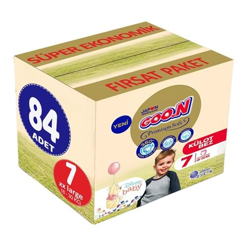 Goon Premium Soft Külot Bebek Bezi Beden:7 (18-30Kg) XX Large 84 Adet Süper Ekonomik Fırsat Pk