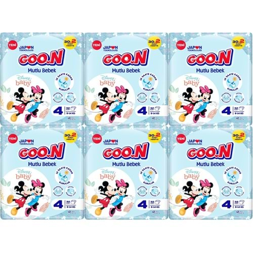 Goon Mutlu Bebek Bebek Bezi Beden:4 (9-14Kg) Maxi 192 Adet Jumbo Ekstra Pk