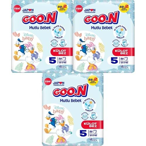 Goon Mutlu Bebek Külot Bebek Bezi Beden:5 (12-17Kg) Junior 72 Adet Jumbo Fırsat Pk