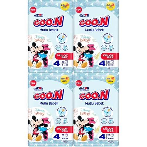 Goon Mutlu Bebek Külot Bebek Bezi Beden:4 (9-14KG) Maxi 120 Adet Jumbo Aylık Pk