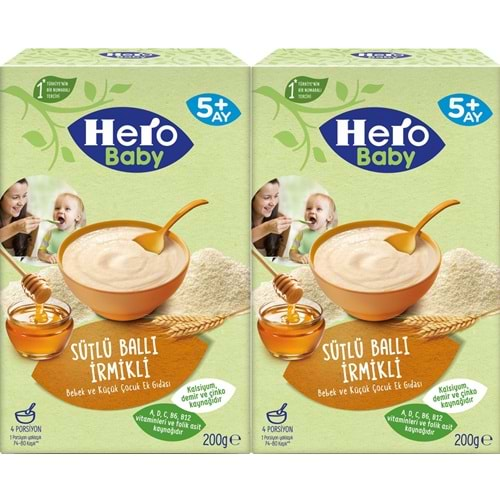 Hero Baby Kaşık Maması 200GR Sütlü Ballı İrmikli 2 Li Set