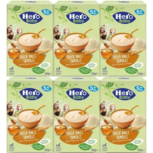 Hero Baby Kaşık Maması 200GR Sütlü Ballı İrmikli 6 Lı Set