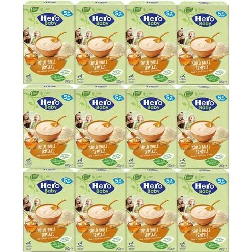 Hero Baby Kaşık Maması 200GR Sütlü Ballı İrmikli 12 Li Set