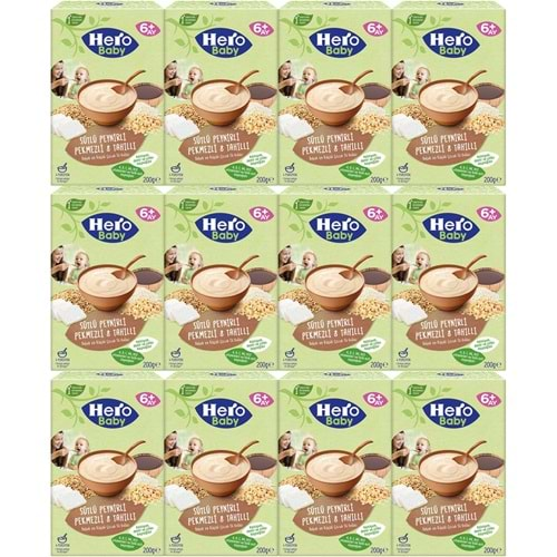 Hero Baby Kaşık Maması 200GR Sütlü Peynirli Pekmezli 8 Tahıllı 12 Li Set