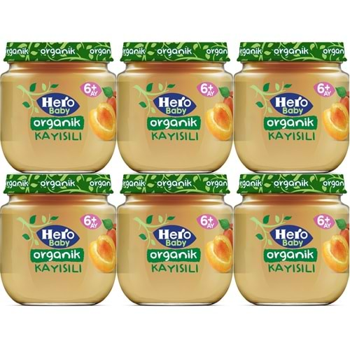 Hero Baby Kavanoz Maması 120GR Organik Kayısılı (6 Lı Set)