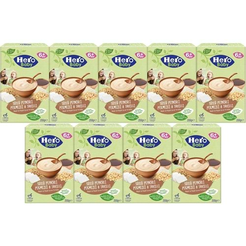 Hero Baby Kaşık Maması 200GR Sütlü Peynirli Pekmezli 8 Tahıllı 9 Lu Set