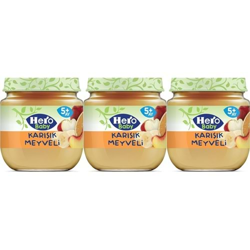 Hero Baby Kavanoz Maması 125GR Karışık Meyveli 3 Lü Set