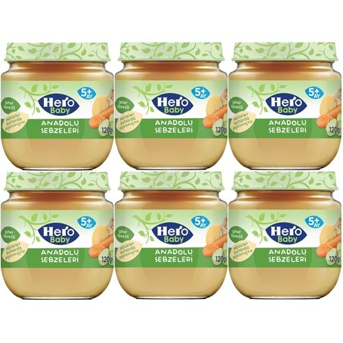 Hero Baby Kavanoz Maması 120GR Anadolu Sebzeleri (6 Lı Set)