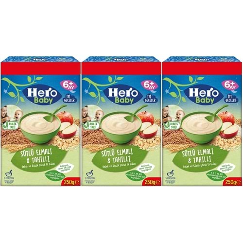 Hero Baby Kaşık Maması 250GR Sütlü Meyveli 8 Tahıllı (Avantaj Pk) (3 Lü Set)