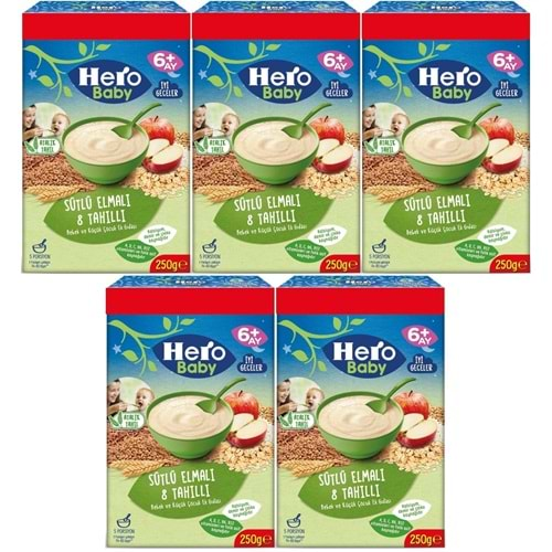 Hero Baby Kaşık Maması 250GR Sütlü Meyveli 8 Tahıllı (Avantaj Pk) (5 Li Set)