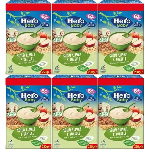 Hero Baby Kaşık Maması 250GR Sütlü Meyveli 8 Tahıllı (Avantaj Pk) (6 Lı Set)