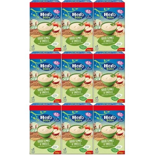 Hero Baby Kaşık Maması 250GR Sütlü Meyveli 8 Tahıllı (Avantaj Pk) (9 Lu Set)