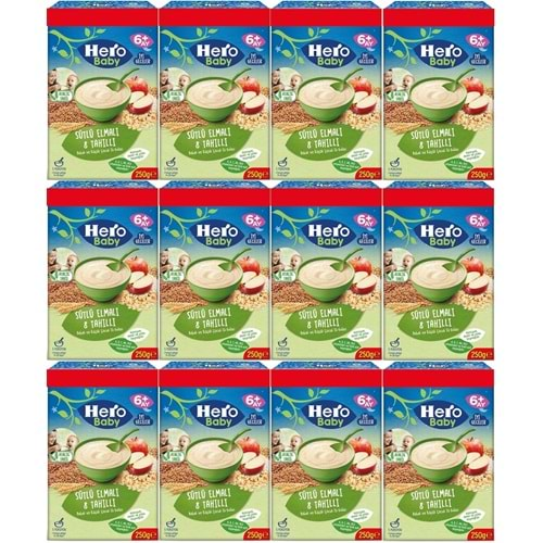 Hero Baby Kaşık Maması 250GR Sütlü Meyveli 8 Tahıllı (Avantaj Pk) (12 Li Set)