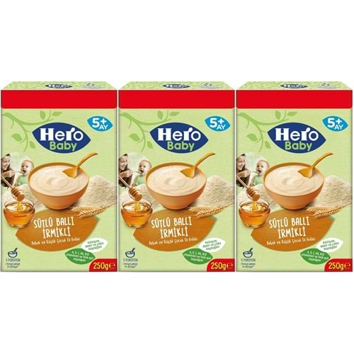 Hero Baby Kaşık Maması 250GR Sütlü Ballı İrmikli (Avantaj Pk) (3 Lü Set)