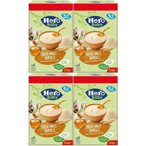 Hero Baby Kaşık Maması 250GR Sütlü Ballı İrmikli (Avantaj Pk) (4 Lü Set)