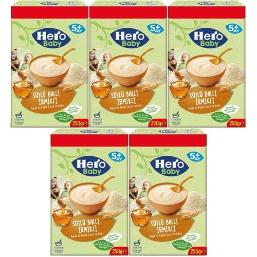 Hero Baby Kaşık Maması 250GR Sütlü Ballı İrmikli (Avantaj Pk) (5 Li Set)