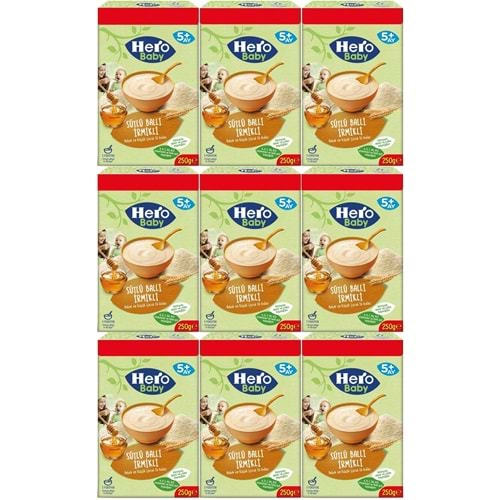 Hero Baby Kaşık Maması 250GR Sütlü Ballı İrmikli (Avantaj Pk) (9 Lu Set)