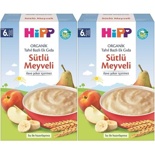 Hipp Organik Sütlü Meyveli Tahıl Bazlı Kaşık Maması 250Gr (2 Li Set)