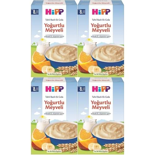 Hipp Organik Sütlü Yoğurtlu Meyveli Kaşık Maması 250Gr (4 Lü Set)