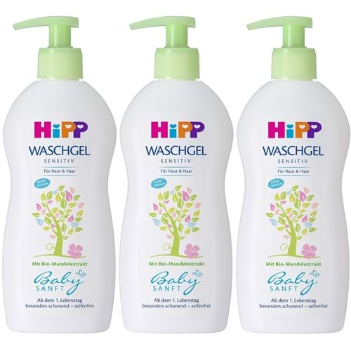 Hipp Babysanft Bebek Saç ve Vücut Banyo Jeli 400ML (3 Lü Set)