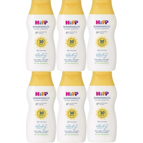 Hipp Babysanft Bebek Güneş Sütü 200Ml (30 Faktör) (6 Lı Set)