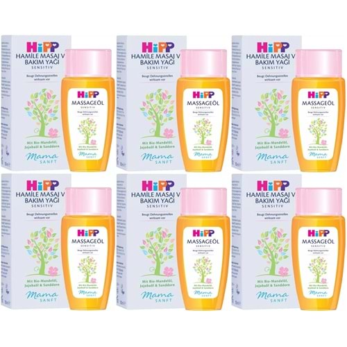 Hipp Mamasanft Hamile Masaj ve Bakım Yağı Sensıtıv 100ML (6 Lı Set)