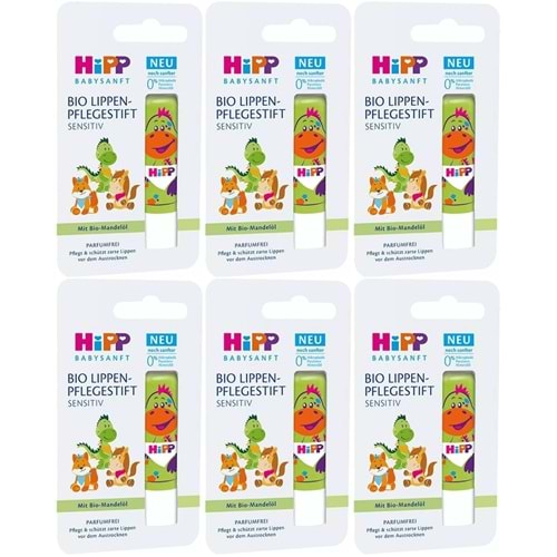 Hipp Babysanft Organik Dudak Nemlendiricisi Ultra Sensıtıv 4.8GR (Yeşil) (6 Lı Set)