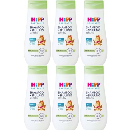 Hipp Babysanft Çoçuk Şampuanı (Shampoo +Spülung) Sensıtive 200ML (6 Lı Set)