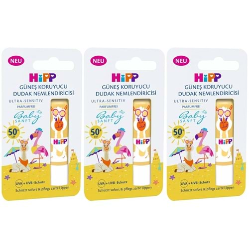 Hipp Babysanft Organik Dudak Nemlendiricisi Ultra Sensıtıv 4.8GR (Sarı) (3 Lü Set)