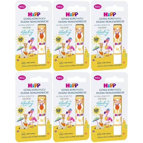 Hipp Babysanft Organik Dudak Nemlendiricisi Ultra Sensıtıv 4.8GR (Sarı) (6 Lı Set)