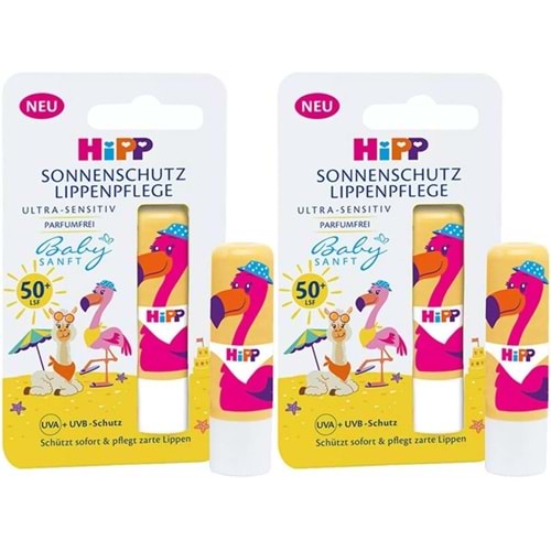 Hipp Babysanft Güneş Koruyucu Dudak Nemlendiricisi Ultra Sensıtıv 4.8GR (Sarı-Pembe) (2 Li Set)