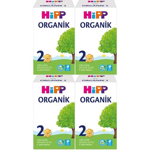 Hipp Organik Devam Sütü 600GR No:2 (6. Aydan İtibaren) (4 Lü Set)