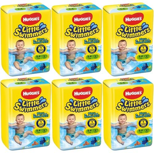 Huggıes Little Swımmers Mayo Bebek Bezi Beden:3-4 (7-15Kg) 72 Adet (6Pk*12)