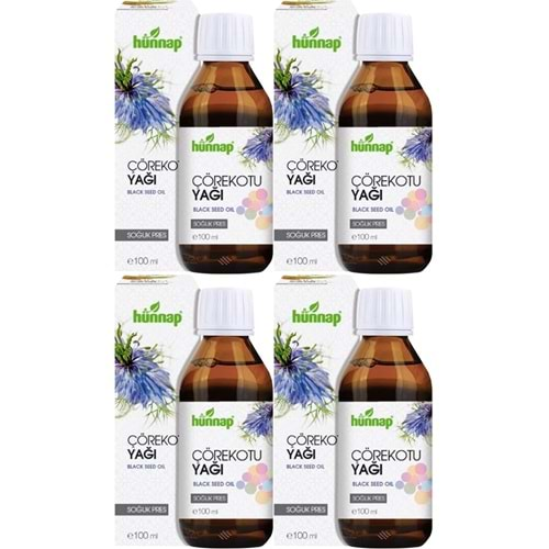 Hünnap Çörekotu Yağı 100ML (Soğuk Pres) 4 Lü Set