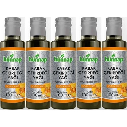 Hünnap Kabak Çekirdeği Yağı 100ML (Soğuk Press) (5 Li Set)