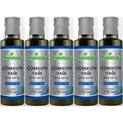 Hünnap Çörekotu Yağı 100ML (Soğuk Pres) (5 Li Set)