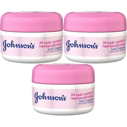 Johnsons Soft Nemlendirici Yüz ve Vücut Kremi 200ML (3 Lü Set)