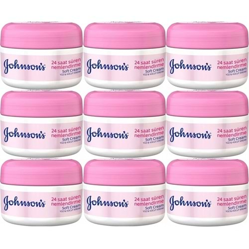 Johnsons Soft Nemlendirici Yüz ve Vücut Kremi 200ML (9 Lu Set)