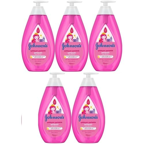 Johnsons Baby Bebek Şampuanı 750ML Işıldayan Parlaklık (5 Li Set)