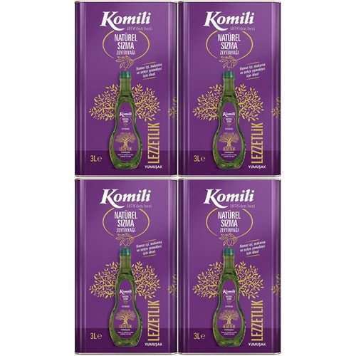 Komili Zeytinyağı 12LT Natural Ege Sızması (Teneke) (4PK*3LT)